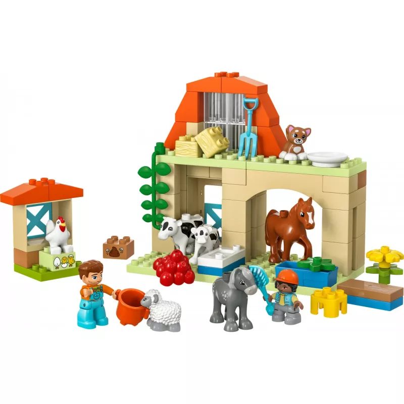 Konstruktors LEGO DUPLO Lauku sētas dzīvnieku kopšanas komplekts 10416 — 74 gabali, 2 minifigūras, vecums 2+