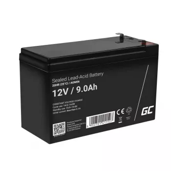 Green Cell AGM06 — 12 V 9 Ah VRLA akumulators UPS sistēmām
