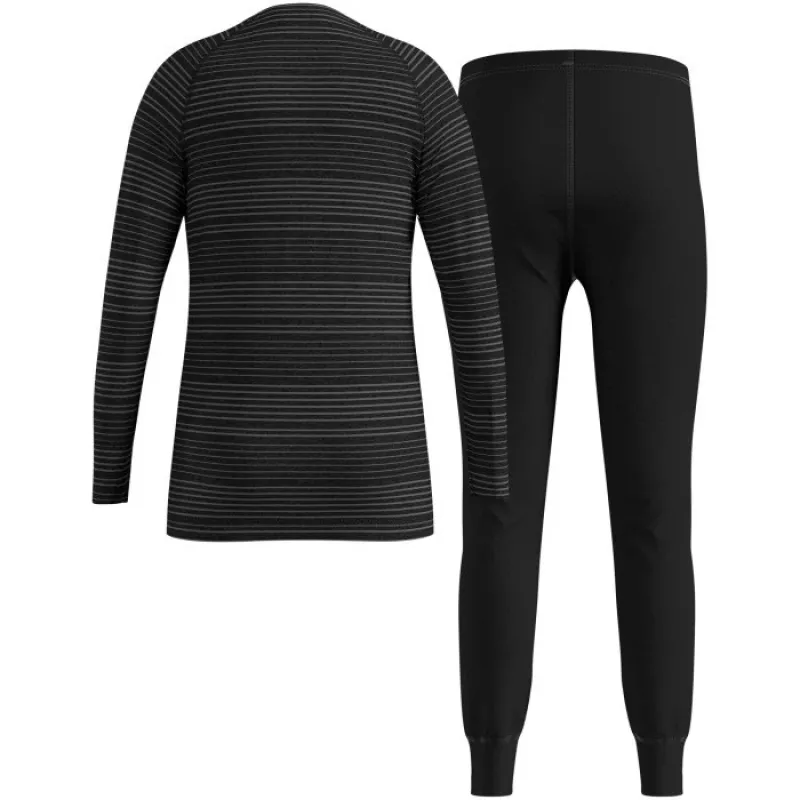 Odlo Set long ACTIVE WARM ECO SET bērnu apakšveļas komplekts, izmērs 140 cm, melns un pelēks
