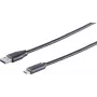 USB kabelis S/CONN 77141-0.5 USB 3.2 Gen 1 0.5 m USB C USB A Melns