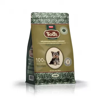 FOLK Small breeds Traditional Greater Poland pīle ar trusi, āboliem un majorānu - sausā suņu barība - 1,6kg
