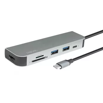 LogiLink UA0343 USB-C daudzportu centrmezgls alumīnija USB 3.2 2. gen