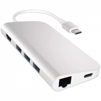 Satechi USB-C daudzportu adapteris 8K ar Ethernet V3 kosmosa pelēks (ST-P8KEM)