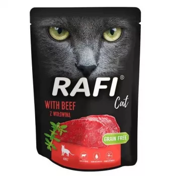 Slapjā barība kaķiem Dolina Noteci Rafi Cat Beef 300 g paciņa — pieaugušiem kaķiem, liellopu gaļa
