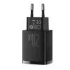 Baseus CCXJ-B01 — ātrs lādētājs 2-portu (USB-C PD 20W + USB-A QC3.0 18W), 100–240V, Melns