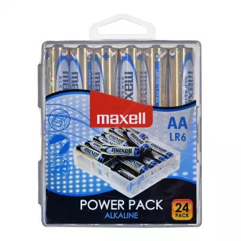 MAXELL LR6 sārma bateriju VĒRTĪBAS KASTE, 24 gab.