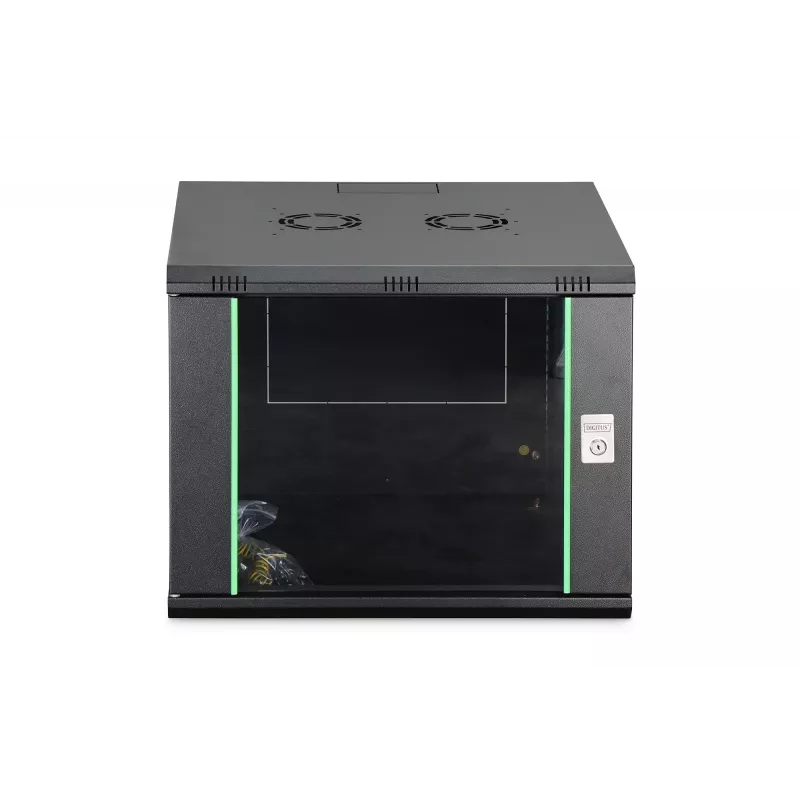 Pie sienas montējams tīkla skapis DIGITUS Dynamic-N 9U 19 collu 600x600 mm, IP20, ar atslēgas slēdzi, neizjauktā veidā