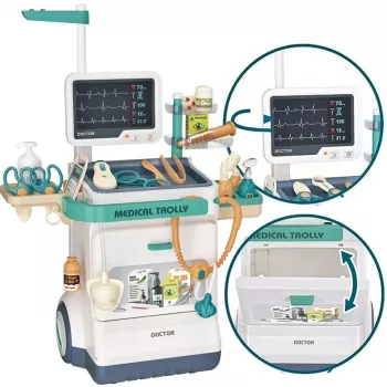 Extralink Toys Interaktīvais ārsta rotaļu komplekts ar lielu medicīnas ratiņiem