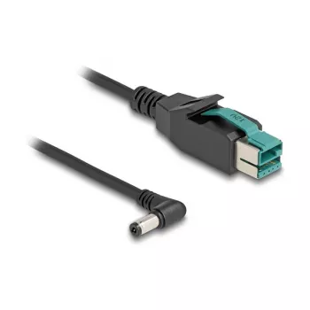 DeLOCK PoweredUSB kabelis vīrietis 12 V līdz DC 5.5 x 2.1 mm vīrietis leņķveida 1 m