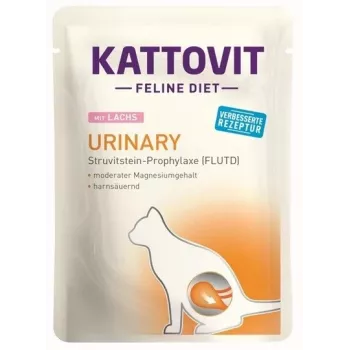 KATTOVIT Feline Diet Urinary Salmon - mitrā kaķu barība - 85g