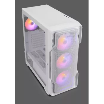Nanoxia DS-9ARGB-W - Midi Tornis - PC - Balts - ATX - EATX - micro ATX - Mini-ITX - Plastmasa - Tērauds - Rūdīts Stikls - Spēlēm (DS-9ARGB-W)