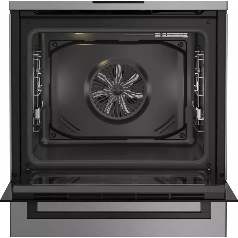 Brīvi stāvoša gāzes-elektriskā plīts BEKO FBM62330GXTN 60 cm, 4 gāzes degļu virsma, 72 L elektriskā cepeškrāsns, energoklase A