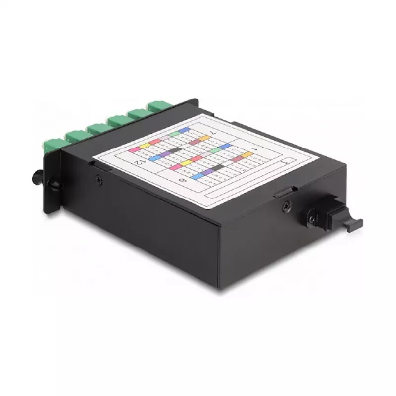 DeLOCK Fiber Optic HD Cassette MPO vīrietis uz 12 x LC Duplex sieviete 24 šķiedras Vienmoda 9/125 µm