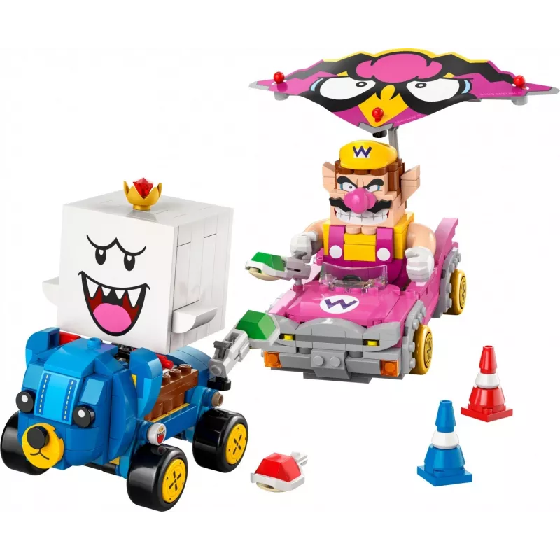LEGO konstruktors 72038 Super Mario Mario Kart Wario King Buu Huu – figūras un trases elementi