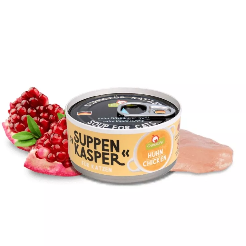 Kaķu gardumi Fox4Pets GRANATAPET Suppenkasper Chicken 70 g — mīksti gaļīgi kumosiņi ar vistu, bezgraudu, bezglutēna