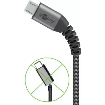Wentronic 49273 Mobilā telefona kabelis pelēks