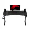 Gaminga galds huzaro Hero 3.6 — taisnstūra 1400×600 mm, augstuma regulējums 560–790 mm, melns, H-kājas, 15 mm virsma