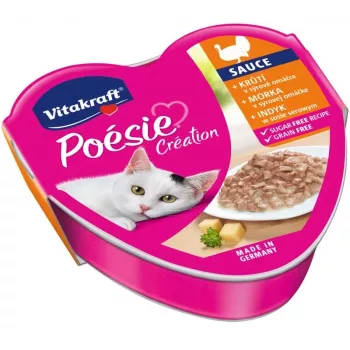 Slapjā barība kaķiem Vitakraft POESIE CREATION tītars un siers 85 g maisiņš, pieaugušiem kaķiem, olbaltumvielas 8% tauki 5%