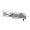 TV skapis Cama Meble MARMO 2D1S1K, 195x40x47.5 cm, balts matēts/virsma balts marmors