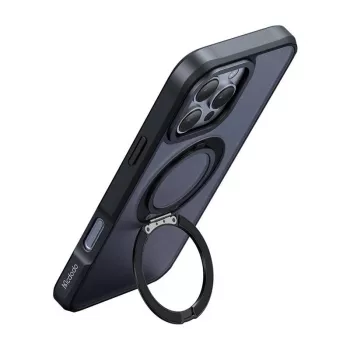 Aizsargmaciņš McDodo PC-4933 MagSafe iPhone 16 Pro Max ar integrētu statīvu, melns