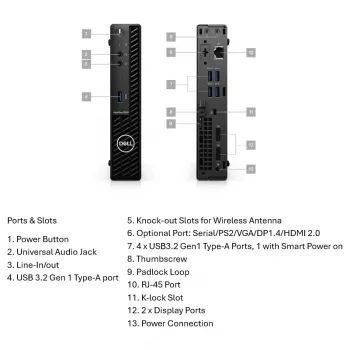 Galddators Dell OptiPlex 3090 (i5-10500T, 8GB RAM, 256GB NVMe, Intel UHD 630, Windows 11 Pro) Grade A Atjaunots