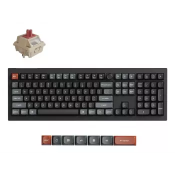Mehāniskā pilnizmēra (100%) tastatūra Keychron V6 Ultra 8K — QWERTY, Bluetooth, RGB LED, Melna