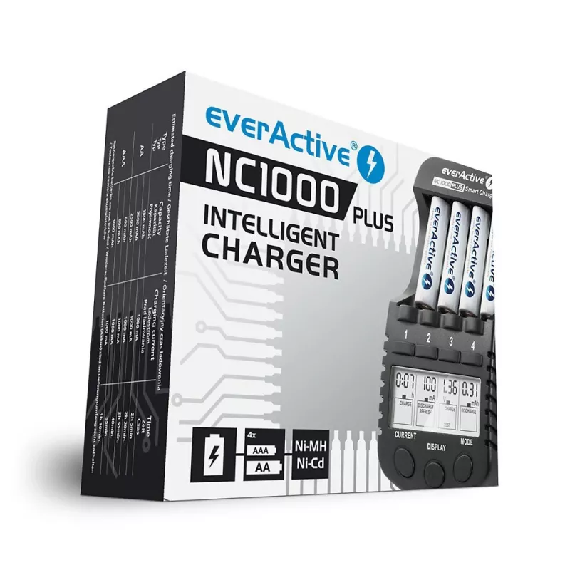EVERACTIVE NC-1000 PLUS sienas lādētājs akumulatoriem