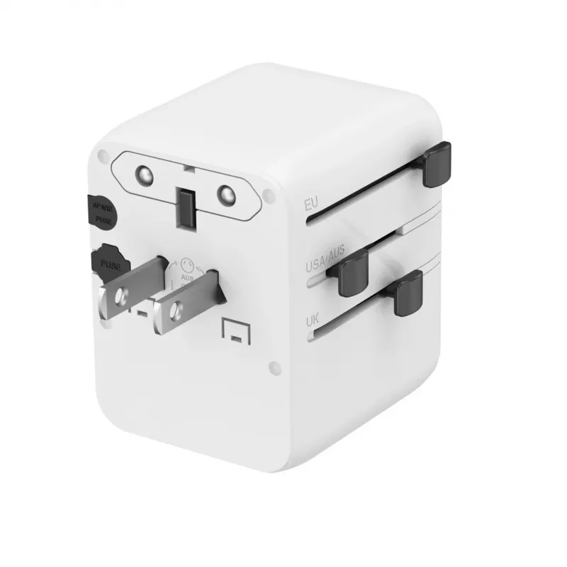 Ceļojumu lādētājs GEMBIRD TPA-1A2C20-01-W — 20 W, USB-A (18 W) + 2× USB-C (20 W), E tipa kontaktdakša, balts