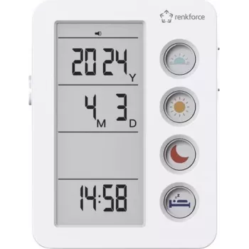 Renkforce RF-4883628 Modinātājs Balts ar Zāļu Atgādinājumu (RF-4883628)