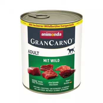 Slapjā suņu barība animonda GranCarno Adult Game (Brieža gaļa) 800 g, bezgraudu, konservs