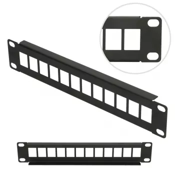 Patch panel Extralink 12-portu UTP 10 collu metāla korpuss, melns