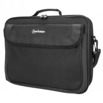 Manhattan Cambridge Laptop Soma 15.6 collas, Clamshell dizains, Melna, ZEMAS IZMAKSAS, Aksesuāru kabata, Dokumentu nodalījums aizmugurē, Noņemama plecu siksna, Ekvivalents Targus TAR300, Klēpjdatora maciņš, Trīs gadu garantija