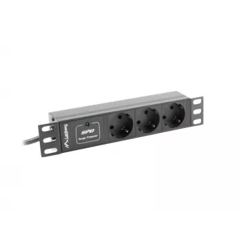 Lanberg PDU-03F-0200-BK Strāvas sadalītājs (PDU) 1U Melns 3 AC-Izejas