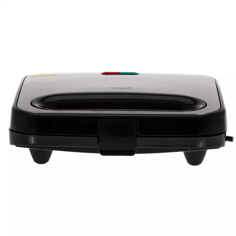 Sviestmaižu preses Adler AD 3076 — 1000 W kompakts galda modelis, melns/sudrabs