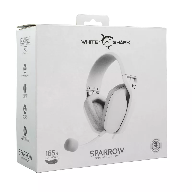 Austiņas White Shark GH-2443 Sparrow White