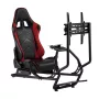 NanoRS RS160 Spēļu krēsls un simulatora statīvs 3-in-1, PC/konsolēm, mākslīgā āda, stūres statīvs, TV kronšteins līdz 50 collām, VESA 400x400