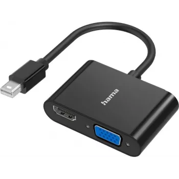 Video adapteris HAMA Classic Line Mini DisplayPort uz VGA/HDMI 2in1, atbalsta Ultra HD 4K