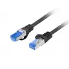 Tīkla kabelis LANBERG PCF6A-10CC-0150-BK Cat6a S/FTP RJ-45 1,5 m Melns