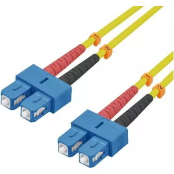 Šķiedru optikas savienotājkabelis helos 216668 9/125µm OS2 SC-SC Duplex 15m