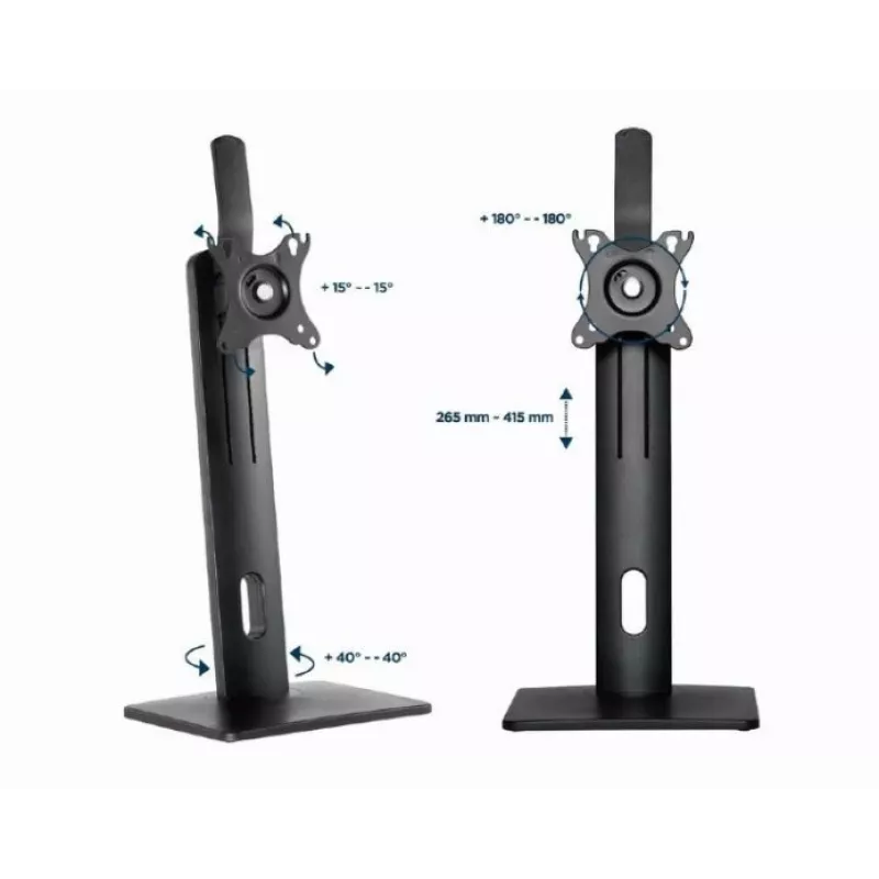 Gembird MS-D1-01 Monitora galda statīvs, augstuma regulēšana, melns