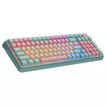 Mehāniskā tastatūra Cooler Master MK770, USB + RF bezvadu + Bluetooth, QWERTY franču, 99 taustiņi, RGB, tirkīza