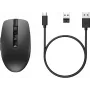 HP 710 uzlādējama klusā pele, ambidextrous, RF bezvadu + Bluetooth, 3000 DPI, melna