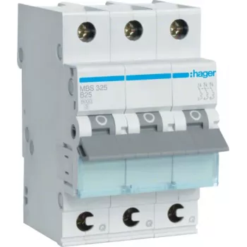 Hager MBS325 25A B tipa automātiskais slēdzis 3 moduļi