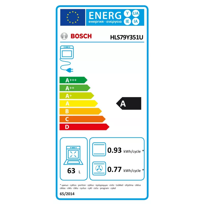 Bosch HLS79Y351U Series 6 Brīvstāvoša Plīts, Indukcijas Virsma, Elektriskā Cepeškrāsns, 63 L, Nerūsējošais Tērauds, 60 cm