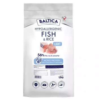BALTICA Nutraceutic Hypoallergenic Light L/XL Fish with rice - sausā suņu barība - 12kg