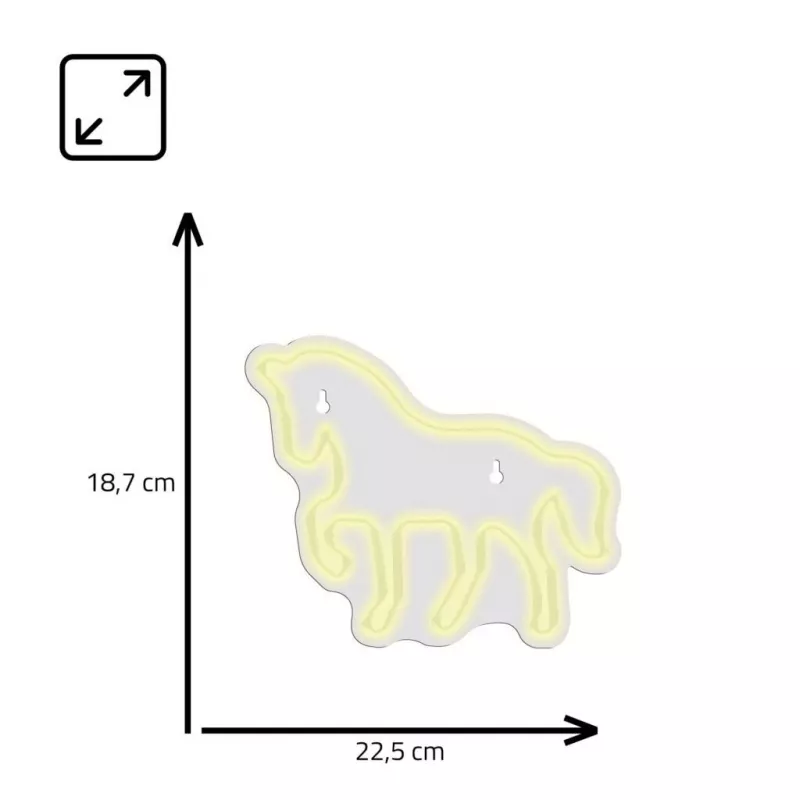 LED Neon izkārtne MANTA SNL103WH — zirga motīvs, balta