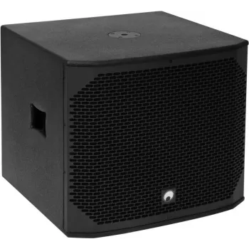Subwoofer Omnitronic AZX-118 450W darbināms PA zemfrekvences skaļrunis, 18 collu draiveris