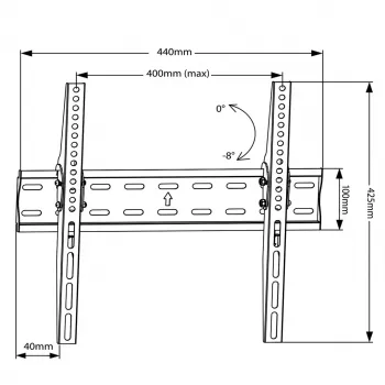 MACLEAN BRACKETS MC-862 TV Stiprinājums 26-55 inch, 40kg, Melns, Vesa 400x400