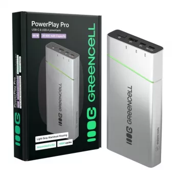 Portatīvā baterija Green Cell BPLGC20P 20800 mAh Litija-Jonu, USB-C PD 65W, 2x USB-C + 1x USB-A, alumīnija korpuss