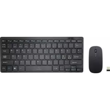 Renkforce RF-KMC-410 Bezvadu tastatūras un peles komplekts Vācu, QWERTZ Melns (RF-4509132)